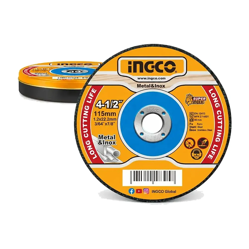 Discos de Corte Metal e Inoxidable 115 x 1,2 mm INGCO MCD121155 (Lata x10)